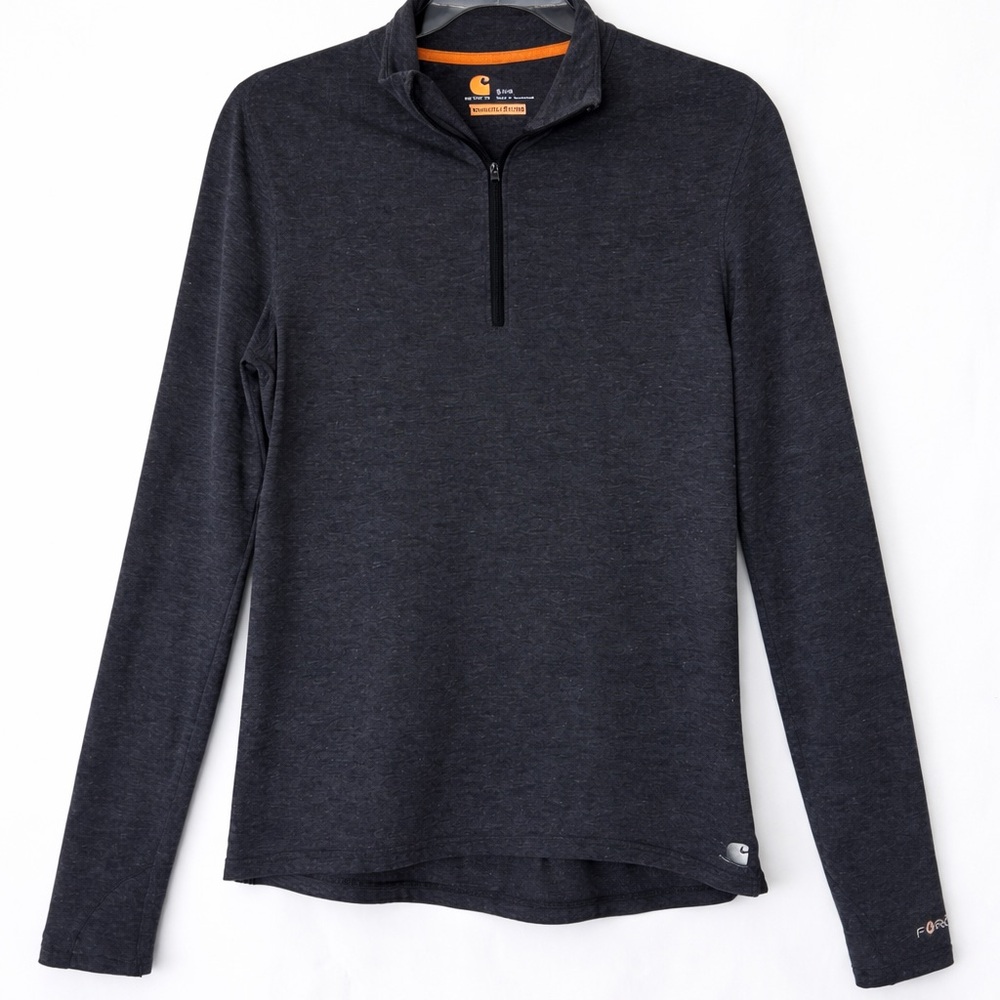 Carhartt Force Women’s Small Quarter Zip Long Sleeve Athletic Top Gray